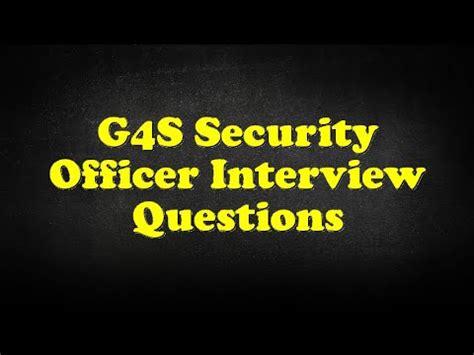 Common <b>questions</b> about interview at <b>G4S</b> Answered by current and former employees at <b>G4S</b> How did you get an interview at <b>G4S</b>? What was your interview like at <b>G4S</b>? How much related work experience did you have when you interviewed at <b>G4S</b>? How long was the process at <b>G4S</b> from interview to job offer?. . G4s security test questions